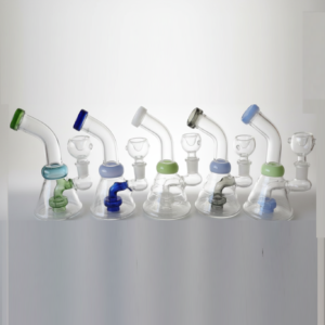 6" Bong Round Round Filter with Bowl Mixed 5-Colors