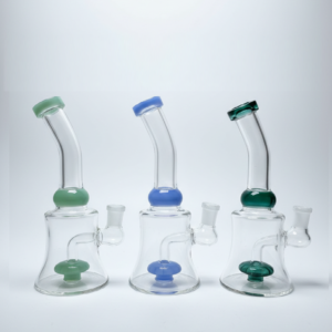 6" Drum Bong Round Disc Filter with Bowl Mixed 3-Colors