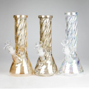 10" Spiral Glossy Heavy Beaker 3 pcs 3-Shiny Shades