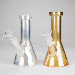 6" Glossy Heavy Beaker 5mm 2-Shiny Shades and 1 Leaf Sticker